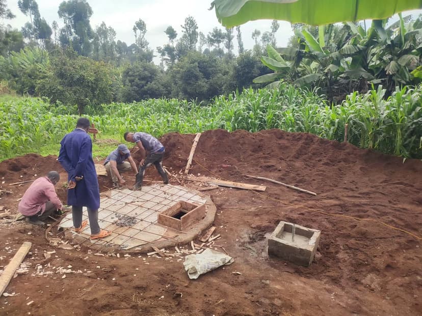 Site preparation and rebar reinforcement before construction