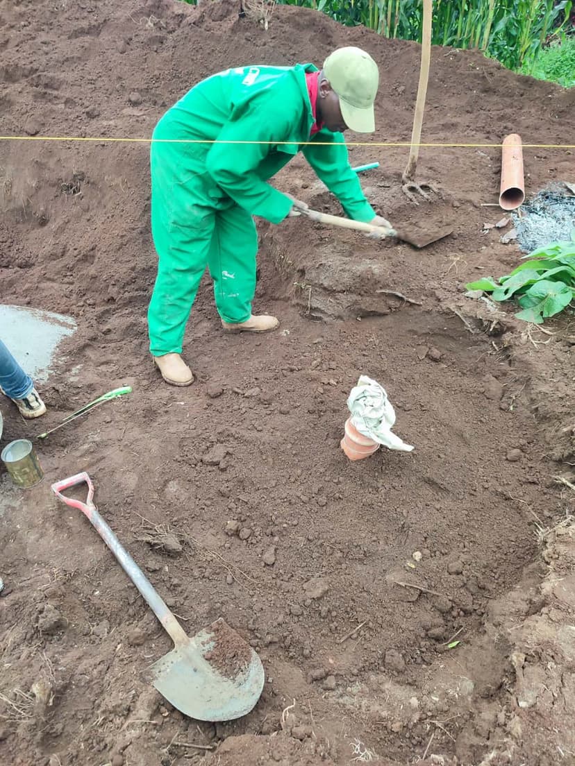 Backfilling around a finished digester tank