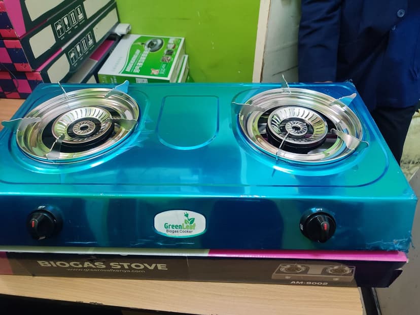 Biogas Double Burner Stove – GreenLeaf AM-9002